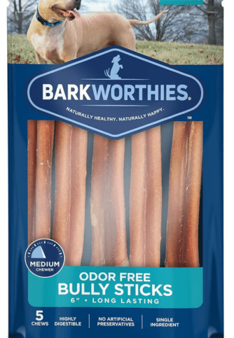 6.Barkworthies Odor-free 6-inch Bully Sticks
